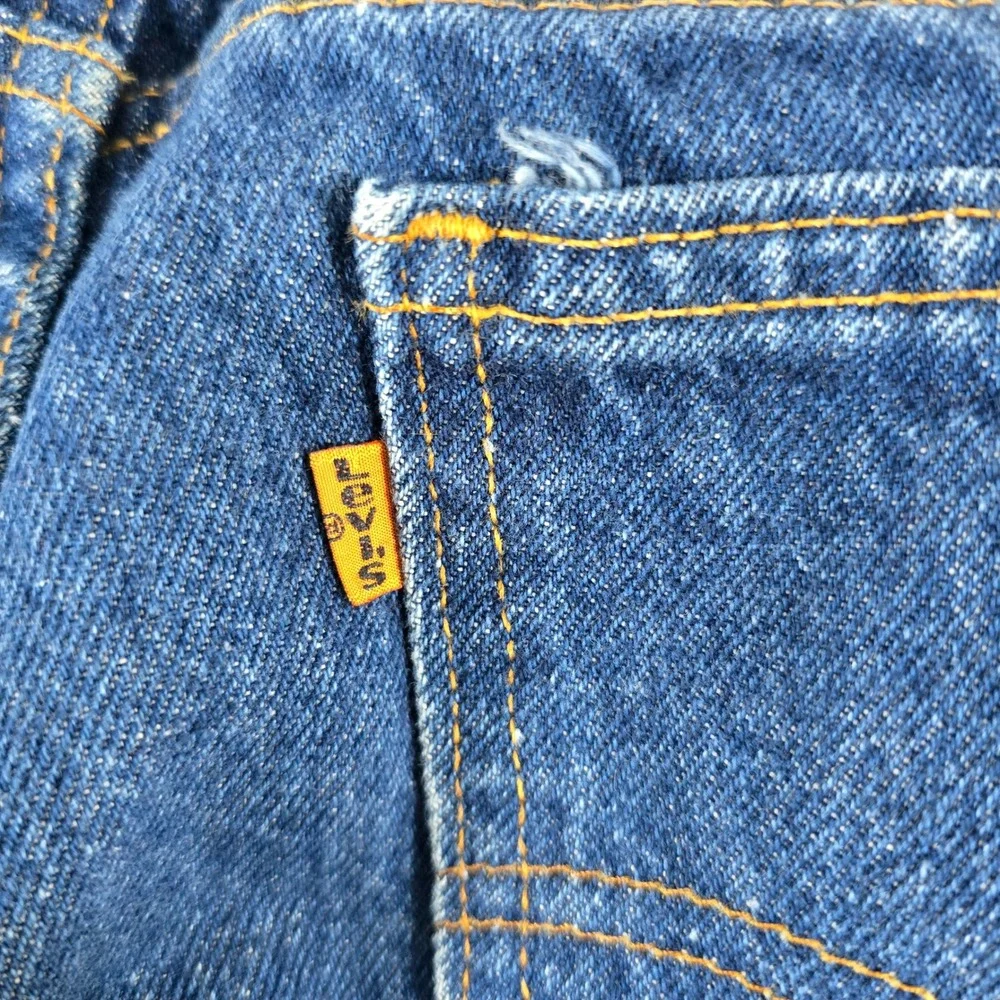 Vintage Levis 517 Orange Tab Jeans Mens 38x30 Made in Canada Dark Wash Bootcut